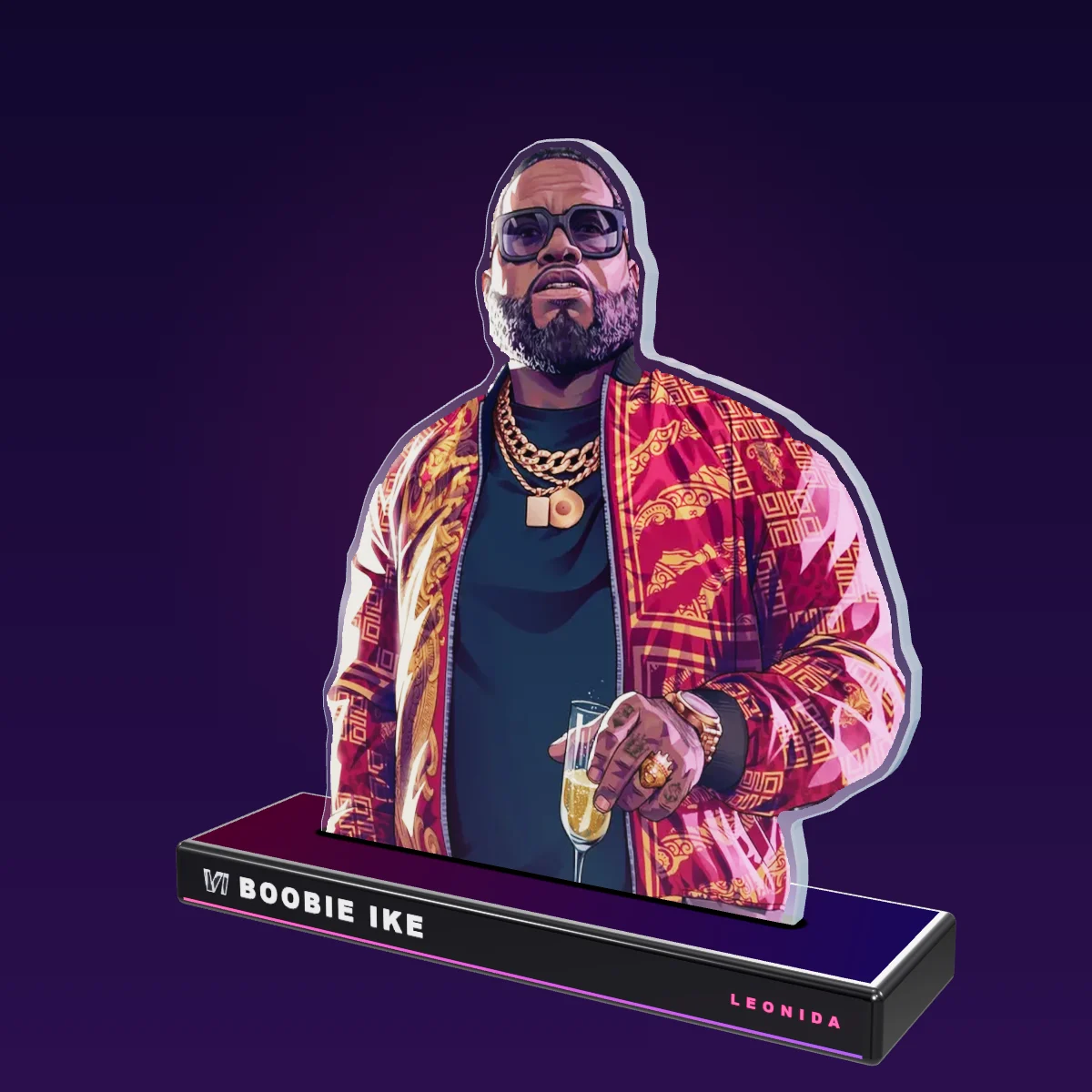 GTA 6 Boobie Ike acrylic stand 3D model (our concept, not an official product)