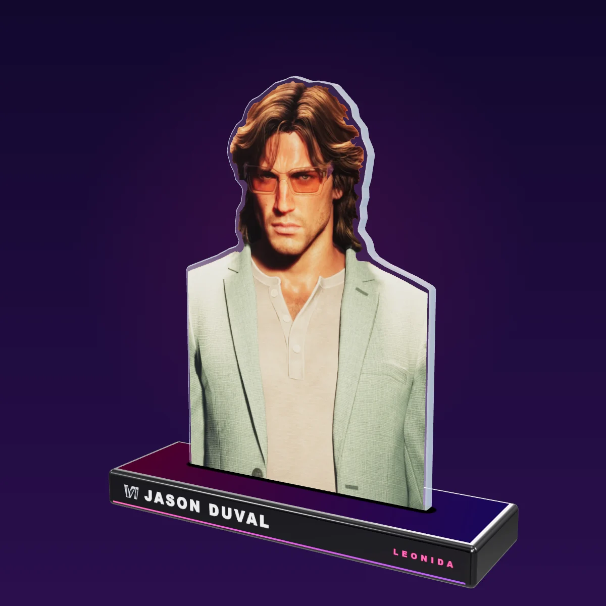 GTA 6 Jason Duval acrylic stand 3D model (our concept, not an official product)