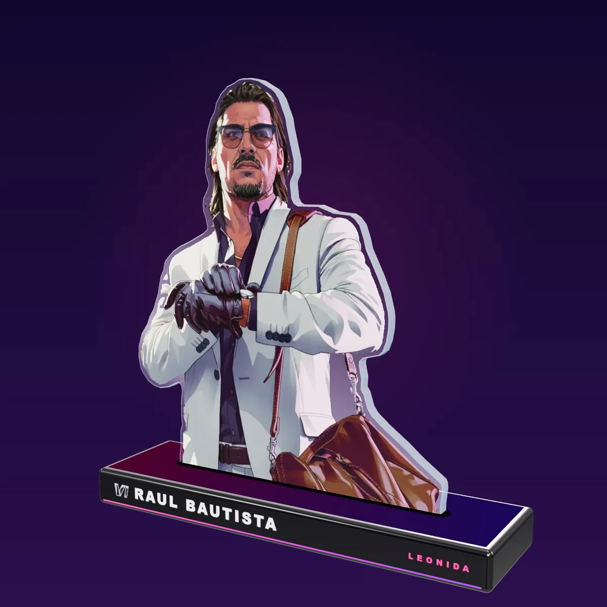 GTA 6 Raul Bautista acrylic stand 3D model (our concept, not an official product)