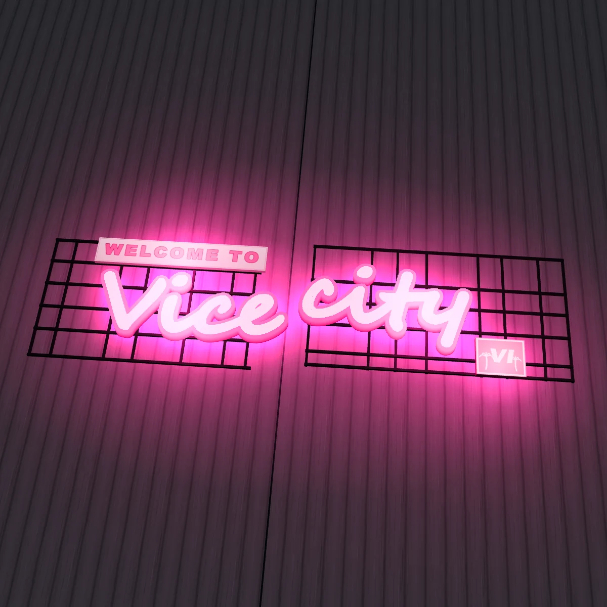 GTA 6 Welcome to Vice City sign on the Kaseya Center roof 3D model