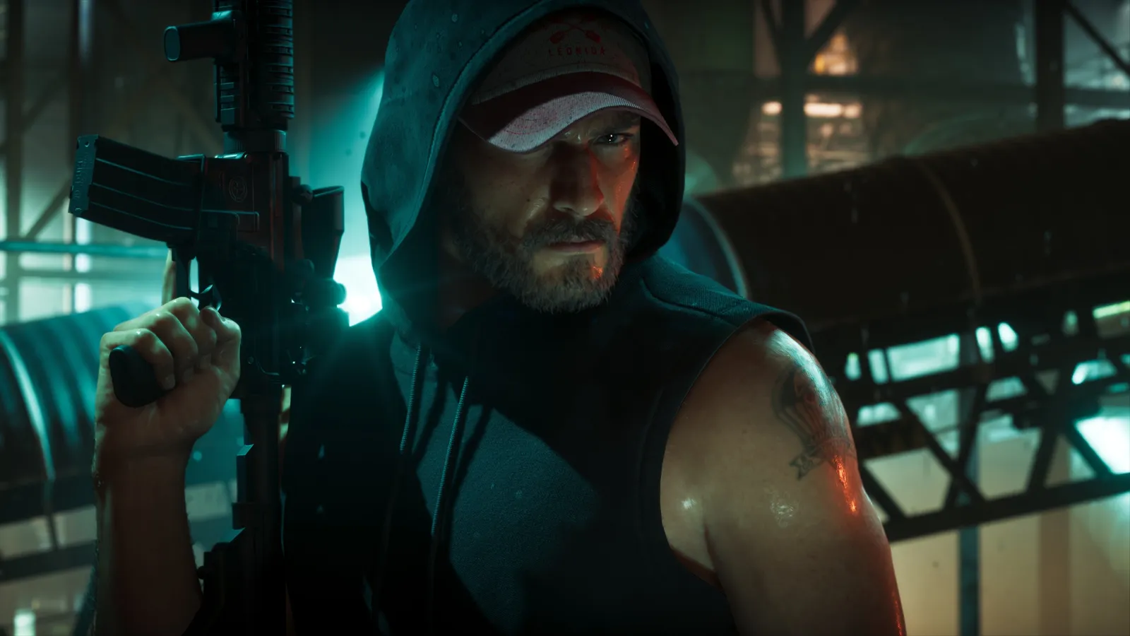 Jason in a hooded top at night with a rifle on his shoulder — official image from An Extended Look