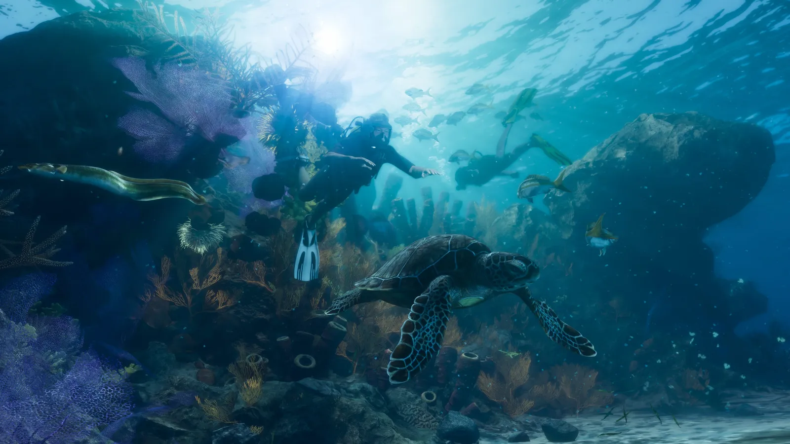 Reef and marine life in the Leonida Keys — official Rockstar press art