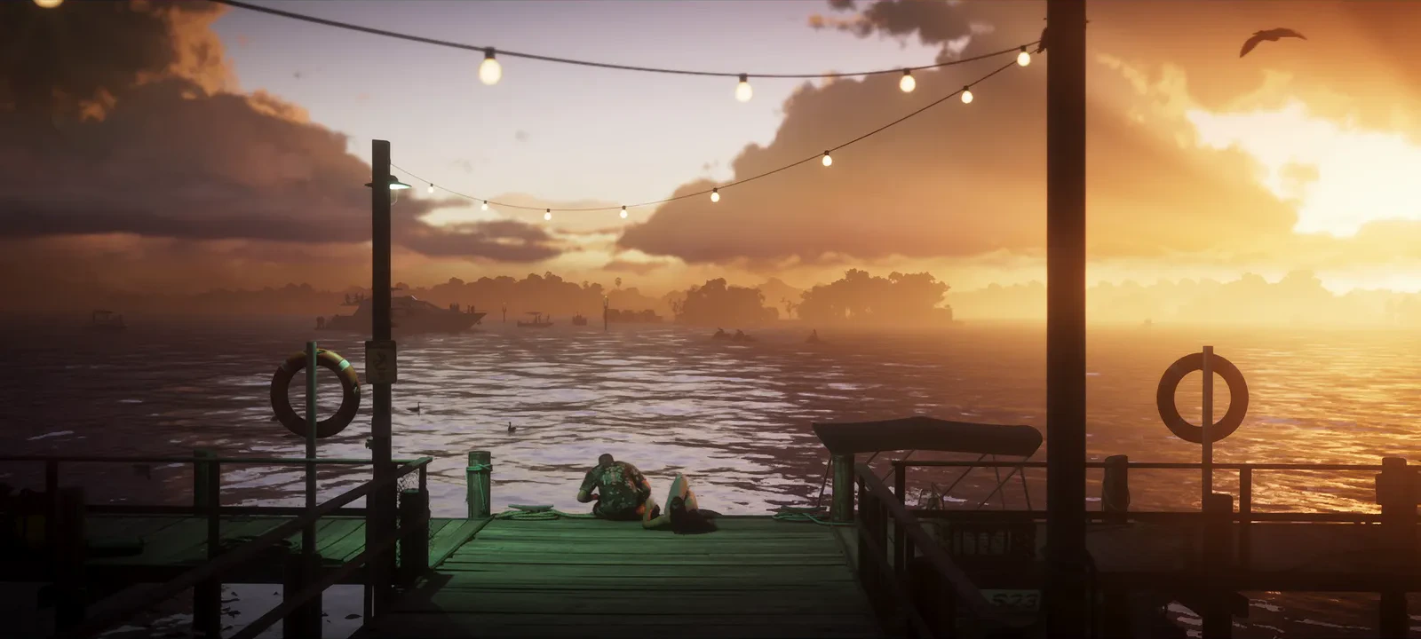 Lucia and Jason on a dock at sunset — Trailer 2