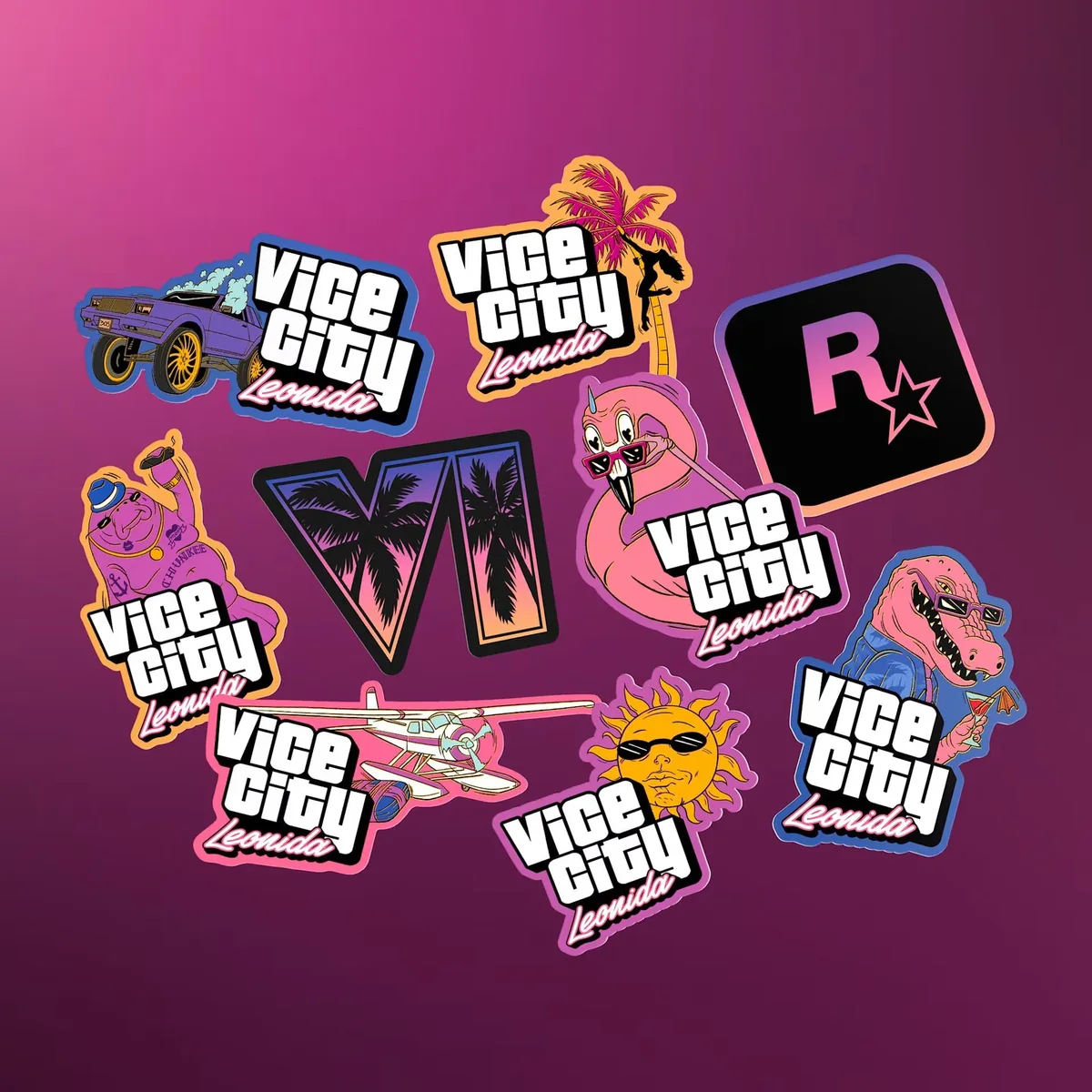 Leonida Keys vinyl stickers — official Rockstar Store product shot